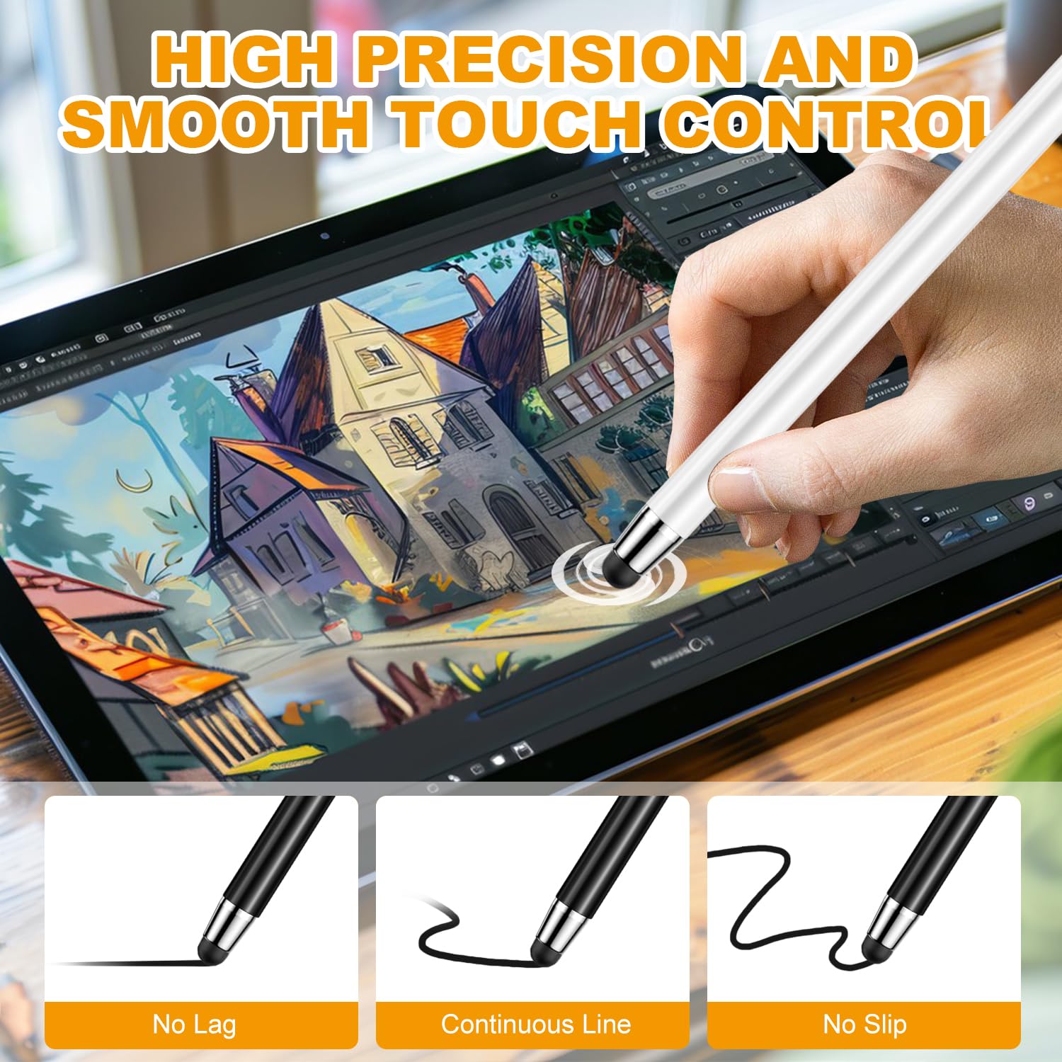 Lot de 10 stylets 2 en 1 pour écran tactile, haute précision et sensibilité, adaptés pour iPad/iPhone/Samsung/Android Smartphone et tablettes, compatible avec tous les écrans tactiles