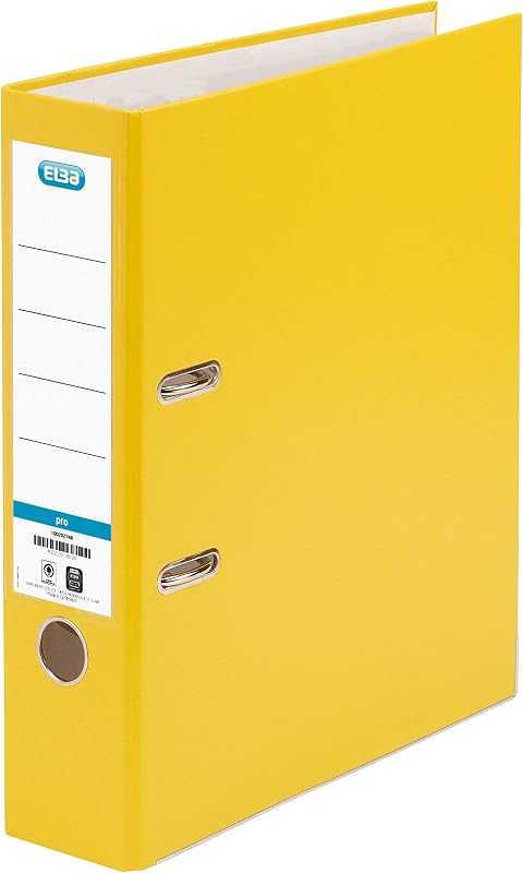 Elba Smart Pro A4 Mappa 8 cm Sárga Műanyag Irattartó - 80 mm Wide (1 Pack), yellow