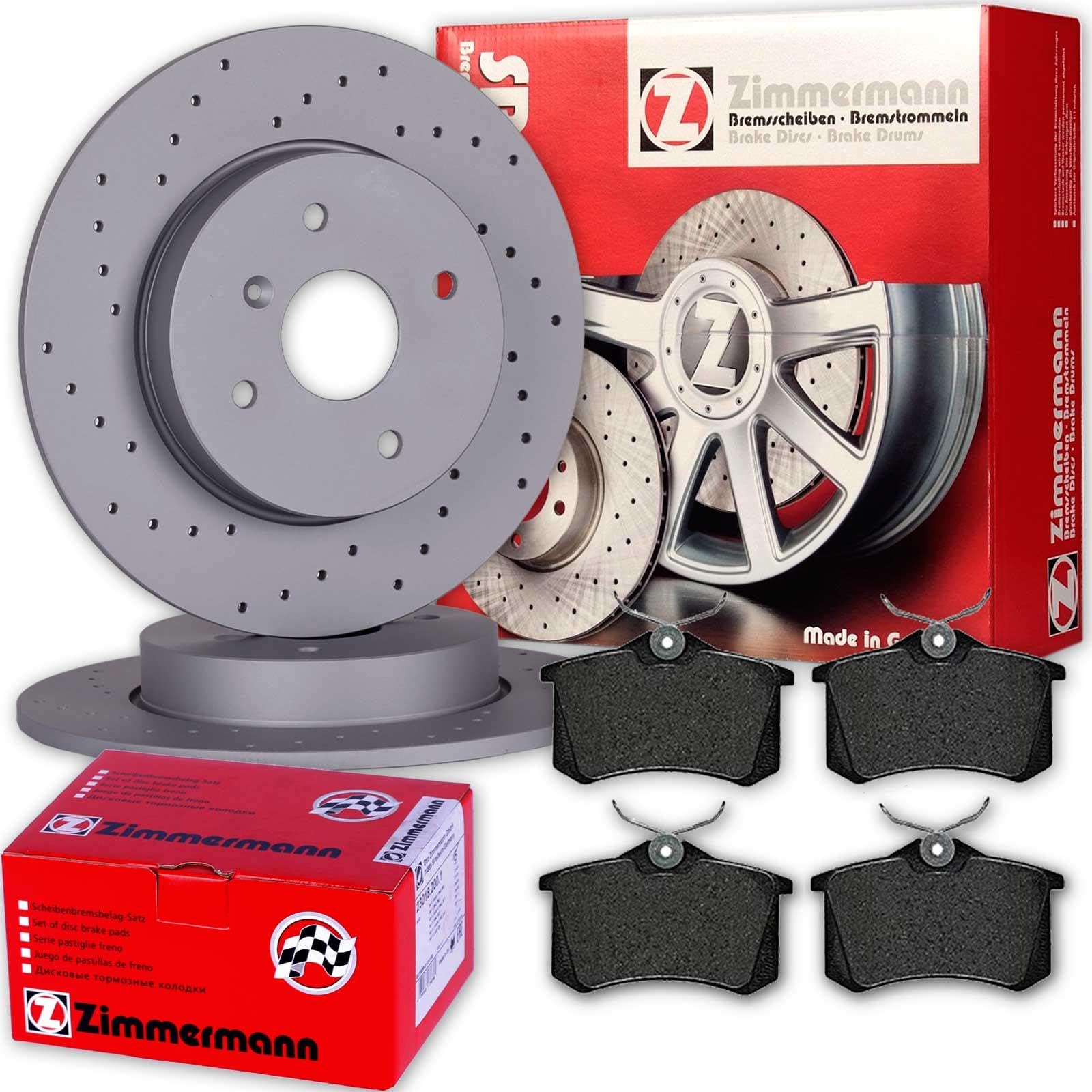 Zimmermann Sport Brake Discs + Rear Pads for Golf 4 Polo 6R A1 A3 