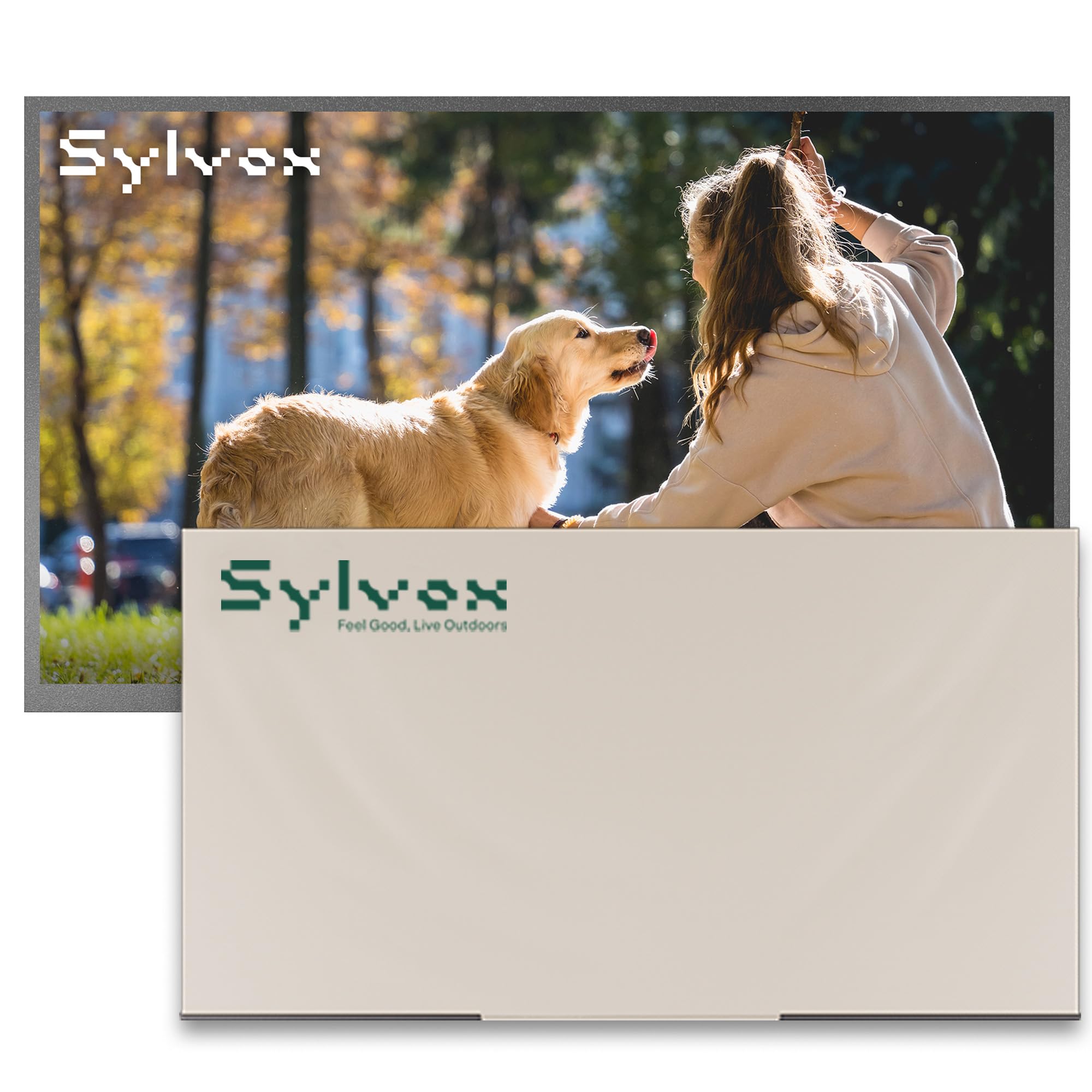 SYLVOX 65" Outdoor TV with Cover, 1000 Nits Partial Sun Outdoor Television for Outdoor Spaces, 4K UHD HDR10, IP56 Weatherproof, Anti-Glare Matte Screen, Dolby Atmos, Smart Google TV