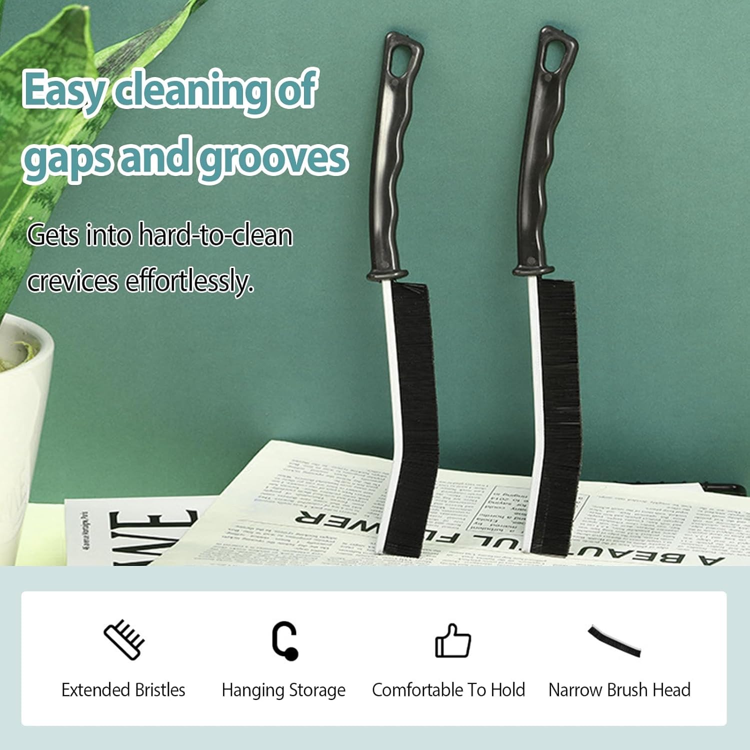 SARTHU 5 pcs Gaps Cleaning Brush, Dead Corners Multifunctional Brushes,Groove Gap Cleaning Tools, Flexible Cleaning Brushes for Narrow Spaces,Bathroom Kitchen Tiles Window Slots 2