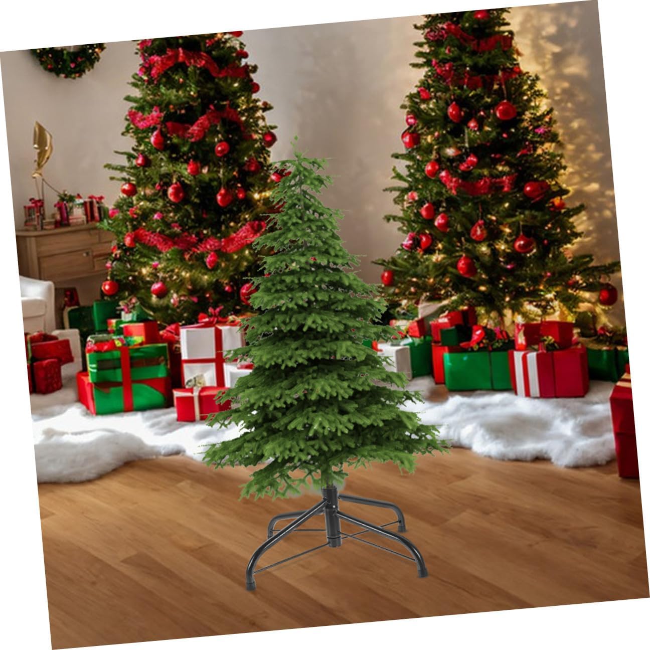 Christmas Tree Stand Iron Base 60cm Metal Holder Artificial Xmas Tree Supplies Home Indoor Seasonal Décor