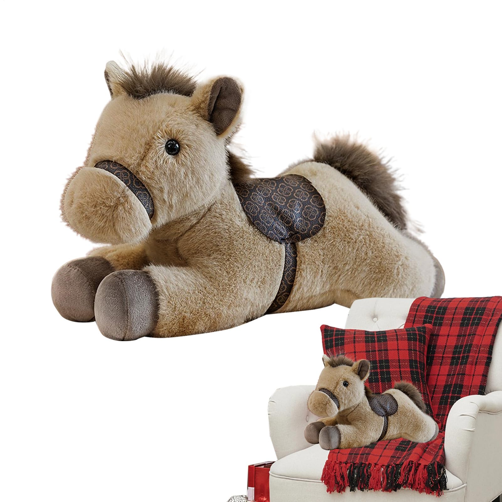Jouet en peluche cheval de 30 cm Generico, cadeau idéal pour garçon - 8