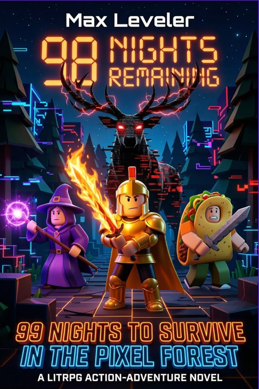 99 Nights to Survive in the Pixel Forest: An Epic Video Game Adventure of Glitches, Monsters, and Unbreakable Teamwork for Kids 8-12