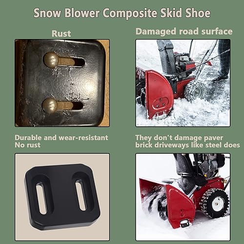 Miniatura 5 de Zapata de deslizamiento compuesto para quitanieves Jo-hn Deere M118098 780061 1740718AYP TRS22, TRS24, TRS26, TRX24 y TRX26 (juego de 2)