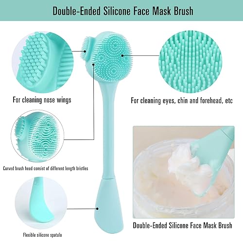 Miniatura 2 de Beomeen - Cepillo de limpieza facial de silicona, 3 diseños, limpiador facial de mano 4 en 1 para exfoliación profunda y suave, cepillo de lavado