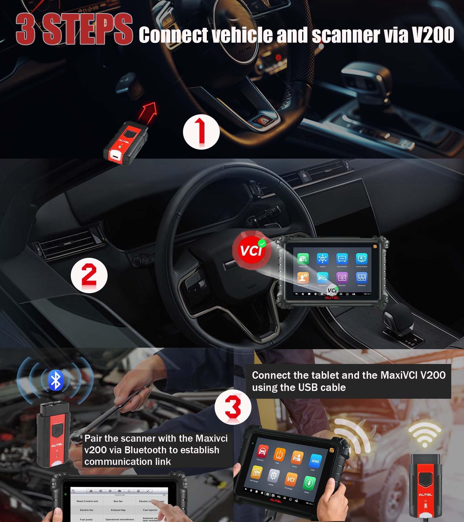 Amazon.co.jp: Autel MaxiVCI V200 車両通信インターフェース OBD2