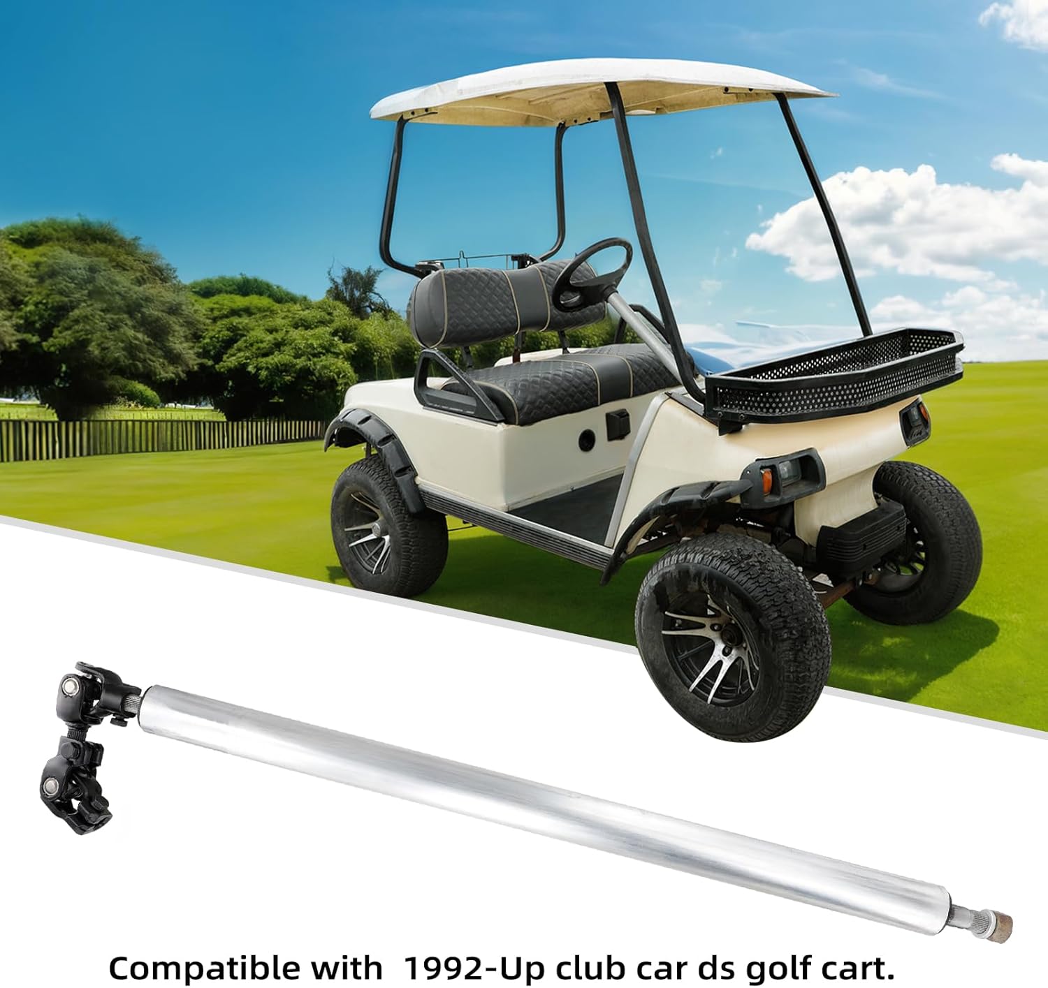 Roykaw Golf Cart Steering Column with Shaft Assembly, Intermediate Steering Joint Compatible with Club Car DS 1992-up, OEM# 103601601, 1013861, 1016181