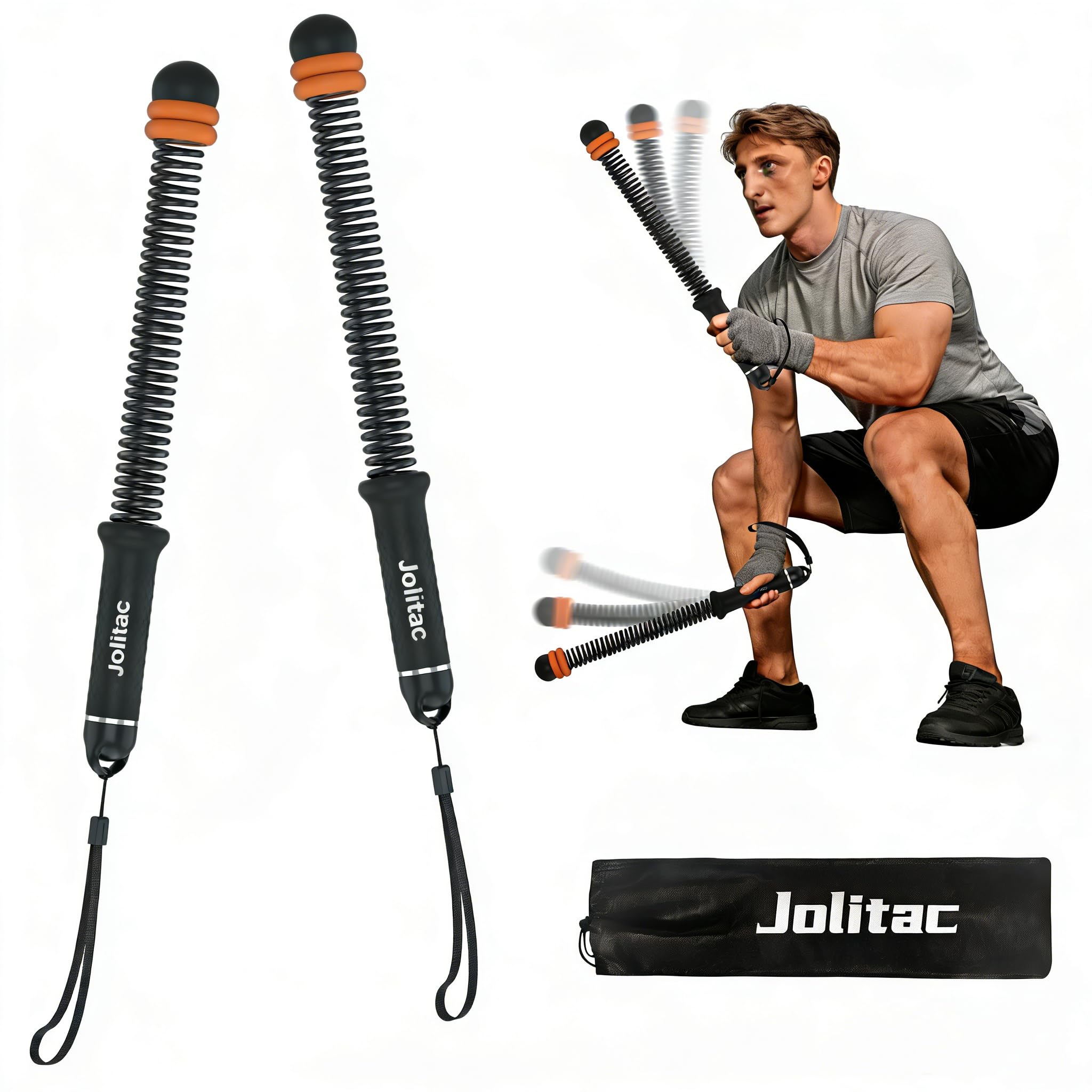 Portable Ropeless Battle Ropes for Home Gym, Adjustable Battle Rope (Black) — image 1