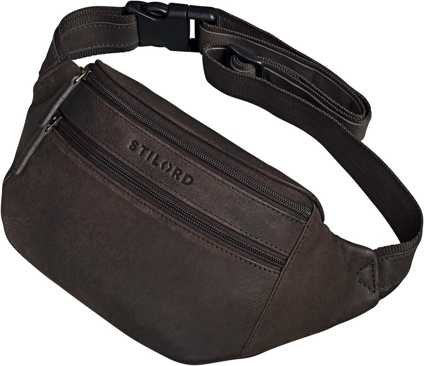 STILORD "Marian" Belt Bag Leather Vintage for Women and Men Small Waist Bag bumbag for Festival Journey Party Concert in Genuine Leather Colour:Flat Dark Brown - Image 5
