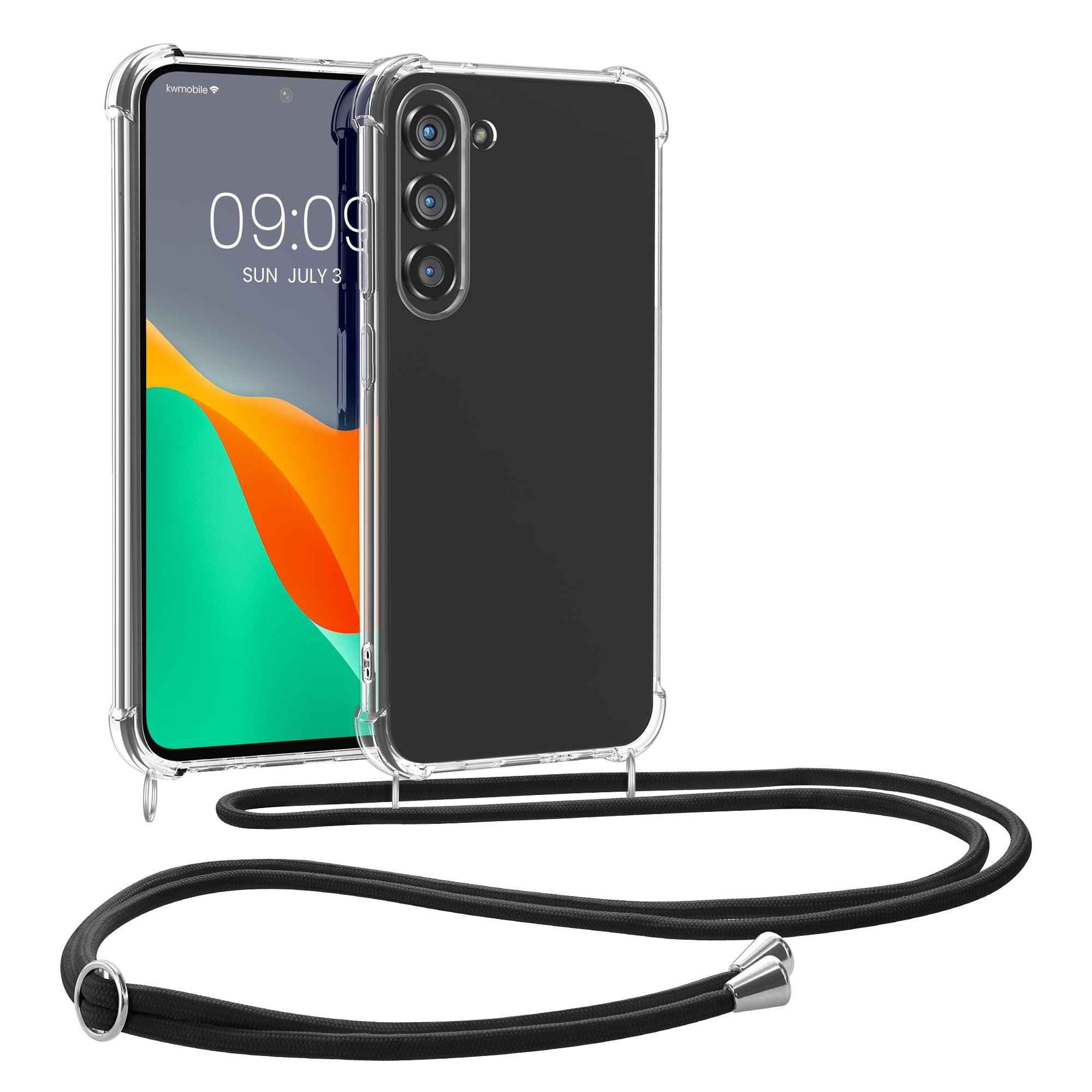 kwmobile Crossbody Case Compatible with Samsung Galaxy A56 5G Case - Clear TPU Phone Cover w/Lanyard Cord Strap - Transparent