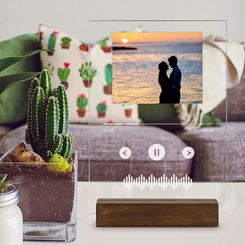 Miniatura 6 de Letrero acrílico transparente de 5 x 7 pulgadas con base de madera, paquete de 10 hojas de acrílico transparente en blanco con soporte de madera,