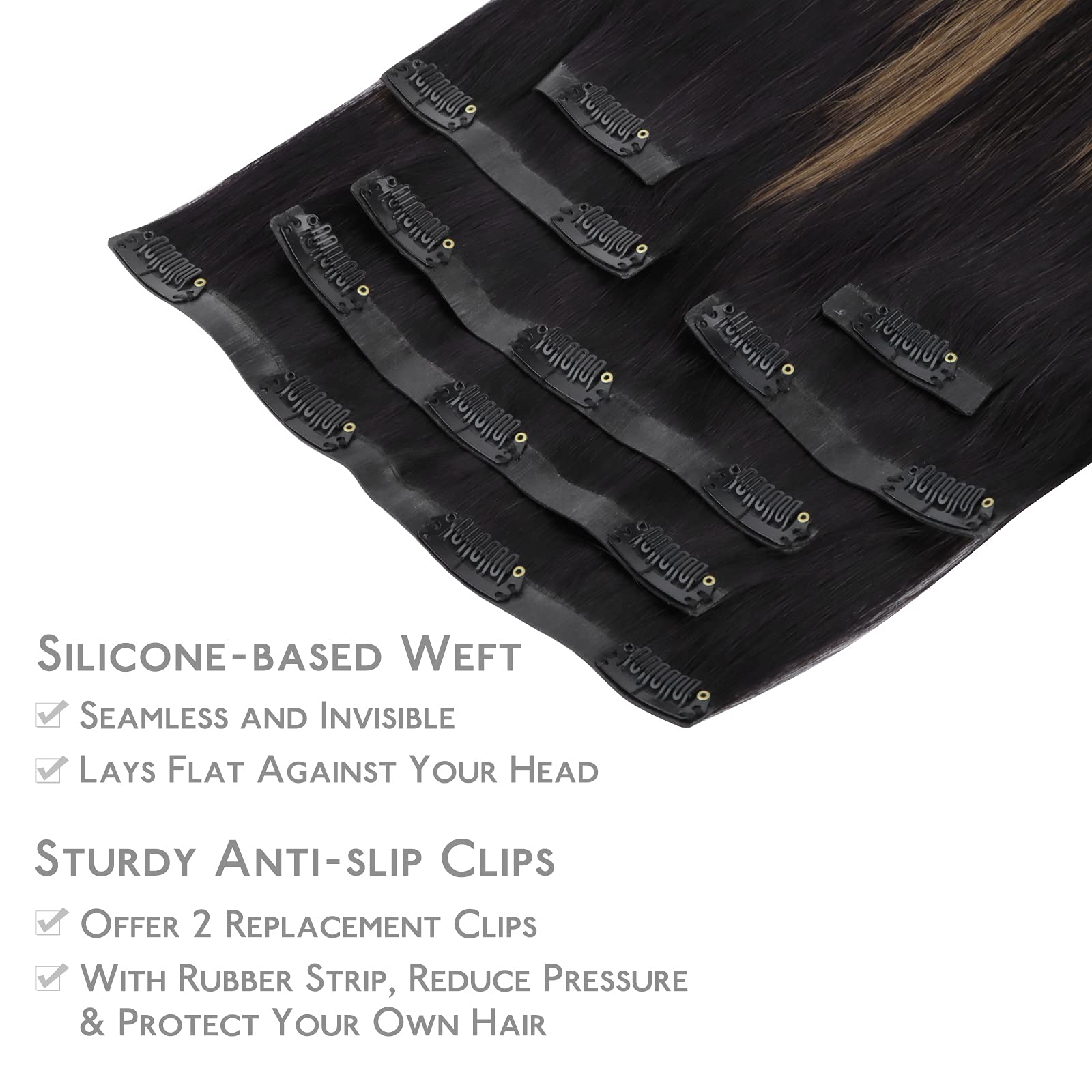 WENNALIFE Clip in Hair Extensions Human Hair 16 Inch 120g 7pcs Dark Brown Hair Extensions Clip in for Women Real Human Hair Double Weft Rallonge Cheveux Humain Extension Real Hair Extensions — view 61