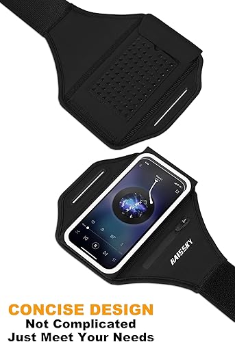 Miniatura 5 de Brazalete para correr con bolsa para auriculares, brazalete para teléfono celular para iPhone 16 15 Pro 14 Plus 13 11 XR XS, Galaxy S24S10