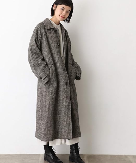 Amazon カグレ ジャケット コート ウールリネンバルマカンコート レディース D Gray Free コート ジャケット 通販