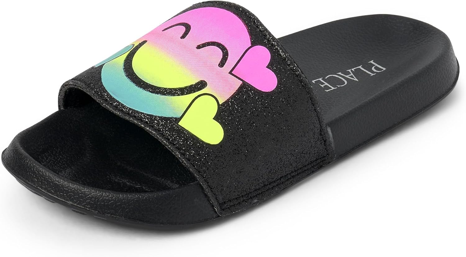The Children's Place Girls Sporty Slides Sandal, Smiley Face, 12 Little Kid