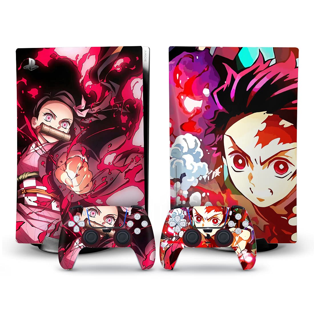 Mmoptop PS5 Skin Disc Edition Anime Nezu-ko Console and Controller Vinyl Cover Skins Wraps for Playstation 5 Disc Version