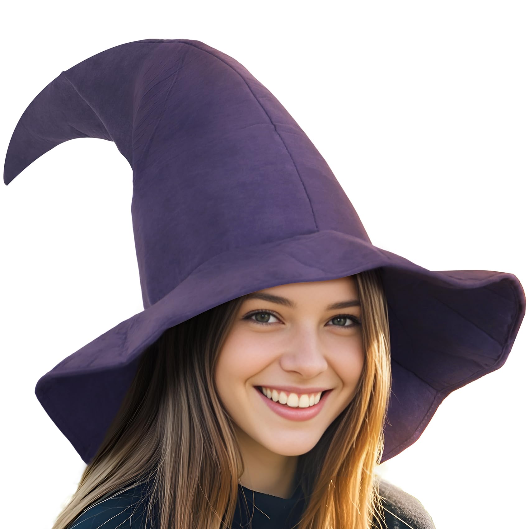 HOMELEX Black Witch Hat Adult Wizard Hat Sorcerer Accessories Halloween