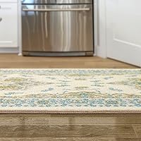 Vista 7 de Antep Rugs Alfombras Oriental - Alfombras tradicionales de 2 x 7 pies (antideslizante) de bajo perfil con parte trasera de goma para interiores Azul