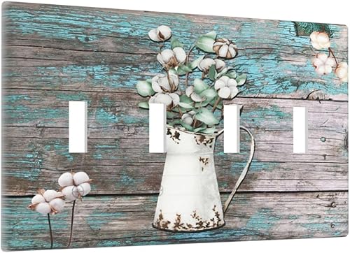 Miniatura 52 de Farmhouse Coffee Primitive Coffee Bean Kitchen 3 Gang Triple Interruptor de Luz de Palanca Cubierta de Placa de Pared Placa Frontal Eléctrica