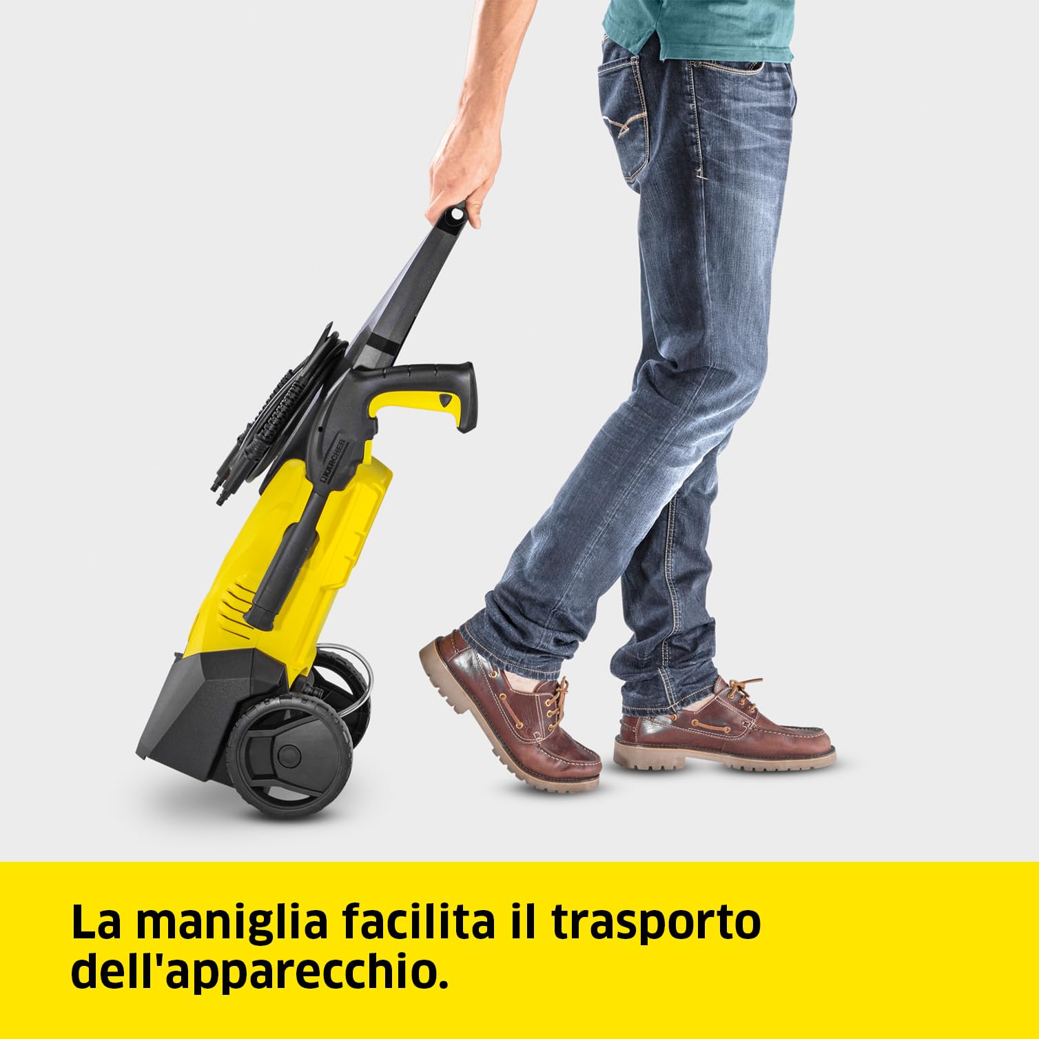 Kärcher Idropulitrice K 3, Pressione max 120 bar, Portata 380 l/h, Area di lavoro 25 m²/h, Filtro acqua, Pistola e Tubo Alta Pressione 6m, Serbatoio detergente, Ugello mangiasporco, Lancia Vario Power