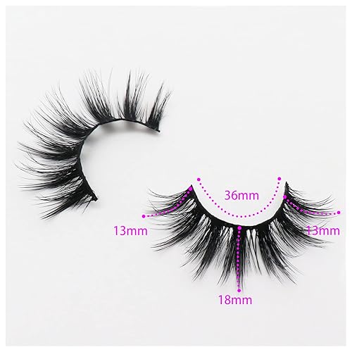 Miniatura 5 de Veleasha Pestañas postizas 3D de Mink sintético 3D de 18mm de largo, aspecto natural, pestañas postizas para maquillaje de ojos, paquete de 10 pares