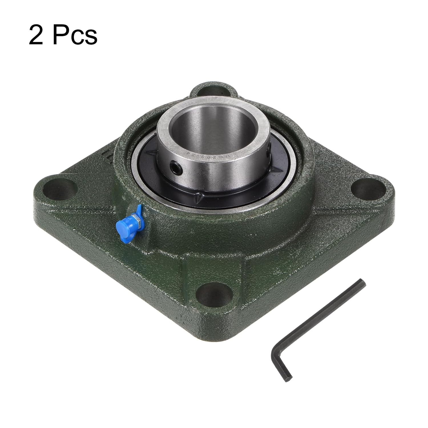 HARFINGTON 2pcs UCF208-24 Pillow Block Bearing 1-1/2" Bore Cast Iron Base Chrome Steel Mounted Ball Bearings Self Alignment with Hex Key Wrench