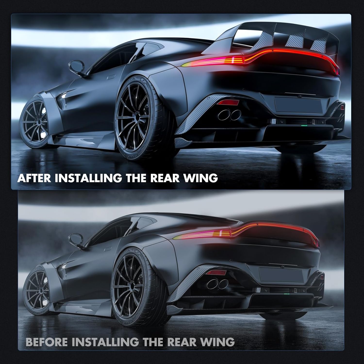 Rear Trunk Spoiler Wing Replacement for Chevrolet Camaro 2010-2015 for Chrysler 300 2006-2015 for Ford Focus 2006-2015 for Ford Fusion 2006-2016 for Ford Taurus 2006-2015 Matte Black