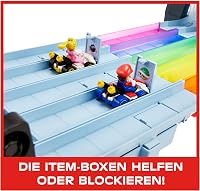 Hot Wheels Mario Kart Versenyautó Pálya Szivárványszínekben, 2 Autóval (Mario & King Boo), Fény és Hangeffektekkel, 2.5m Hosszú, 4 Évtől 5