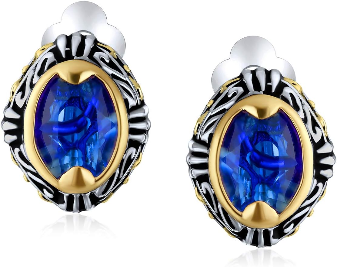 Bali Balinese Black Clear Crystal Vines Scroll Half Hoop Clip On Earrings Non Pierced Ears For Women Black Oxidized Silver Plated - Image 2