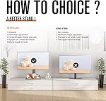 Universal Swivel TV Stand - Table Top TV Stand for 27-60 inch LCD LED TVs - Height Adjustable TV Base Stand with Tempered Glass Base & Wire Management, VESA 400x400mm HT06B-002