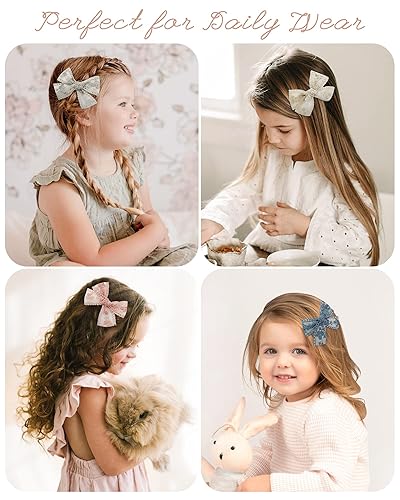 Miniatura 8 de doboi Paquete de 20 lazos para el cabello de bebé niña 10 colores encaje totalmente forrado accesorios para el cabello lazos para niñas bebés niños