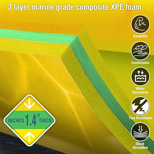 Miniatura 9 de 3 Layers XPE Foam Floating Mat Water Mat, 91218 Ft Tear-Resistant Lily Pad Lilly Pad Water Matt, Lily Pad Floating Swim Mat for Lake, Ocean, Beach,