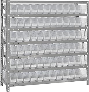 Quantum Storage Systems 1239-100CL Clear-View Sloped Shelving Unit with 4