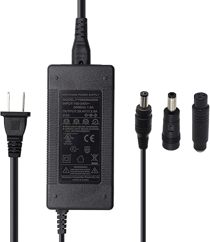 Cargador adaptador de corriente AC/DC de 29.4V 2A 58.8W con certificación UL para batería de iones de litio de 24 V, para batería de litio 7S,