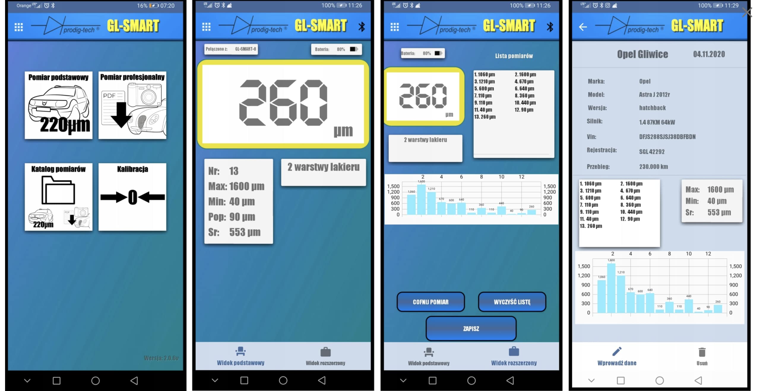 Stal i aluminium Prodigy-Tech Gauge Gl-Smart-Xl grubość powłoki do testera lakieru samochodowego