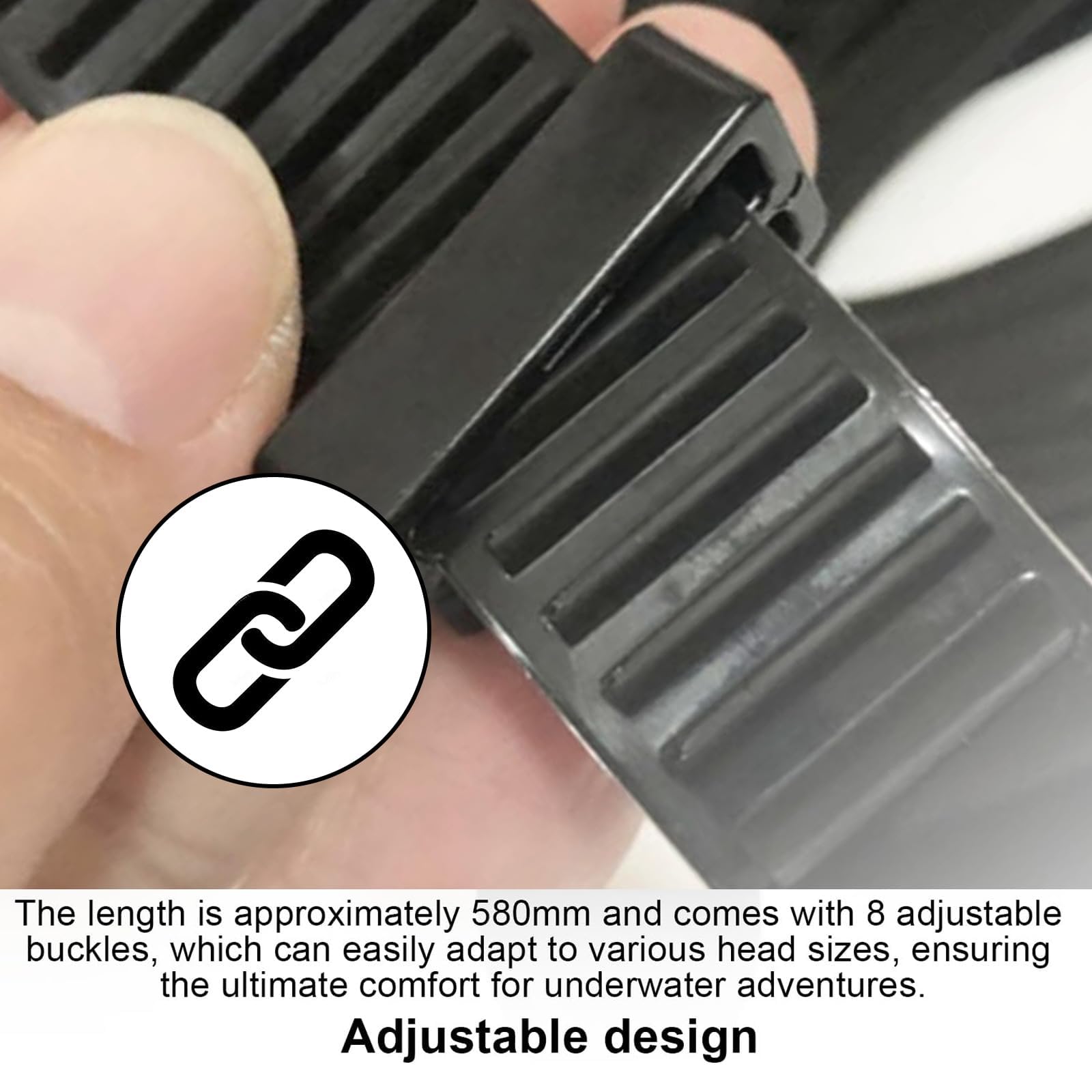 Silicon Mask Strap 4 Pezzi, Silicone Spesso, Nero/Trasparente Cinturino per Maschera Subacquea, Snorkeling Cinturino Maschera Silicone, con Fibbia Regolabile, per Immersioni e Nuoto