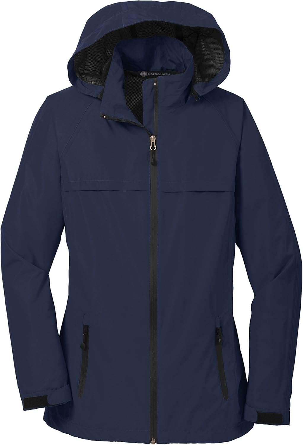 Mato & Hash Womens Solid Color Waterproof Jacket - MH - True Navy MHL333SA XS