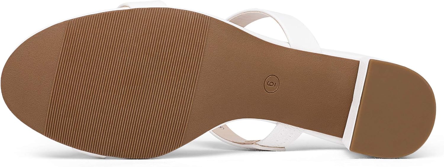 DREAM PAIRS Women's Two Strap Open Toe Low Block Chunky Heels Sandals Dress Pumps Casual Summer Mules Shoes - Image 7