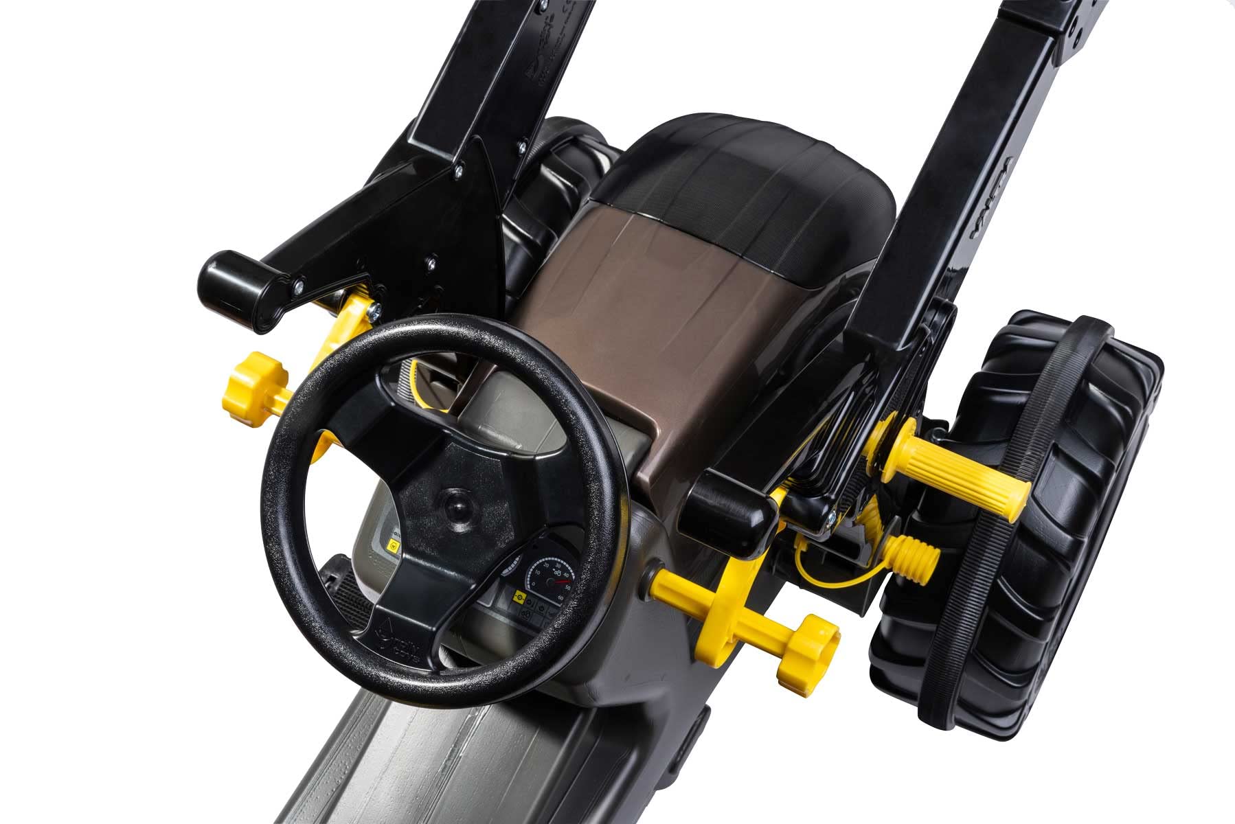 Rolly Toys - Tracteur RollyFarmtrac Premium 730056 - avec Chargeur rollyTrac de 3 à 8 Ans - avec pneus Silencieux - Siège réglable en Longueur et en Hauteur - Marron