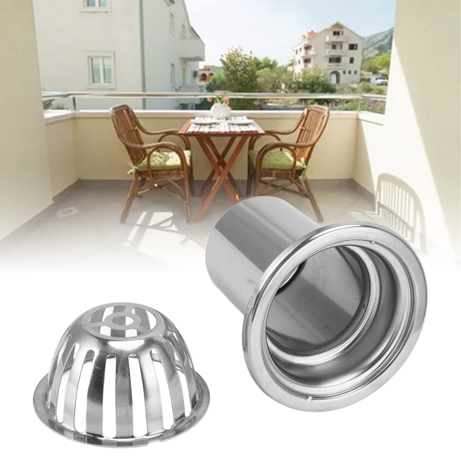 Siphon De Sol Rond En Acier Inoxydable 304 - 3 Pouces - Pour Drainage Toiture, Balcon, Salle De Bain, Garage - 9