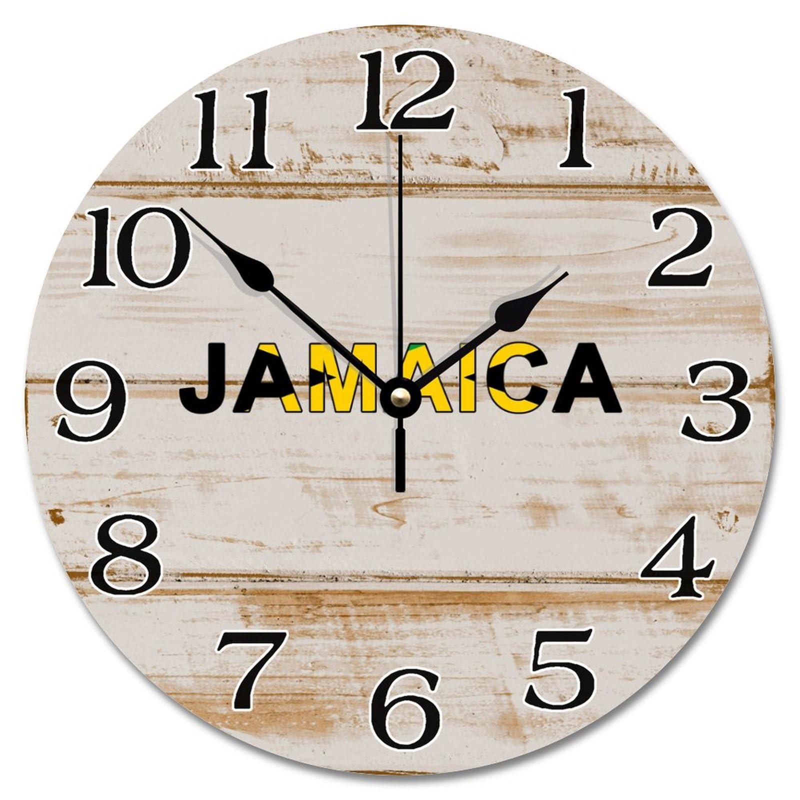 Décoration murale vintage Jamaïque avec horloge murale en bois