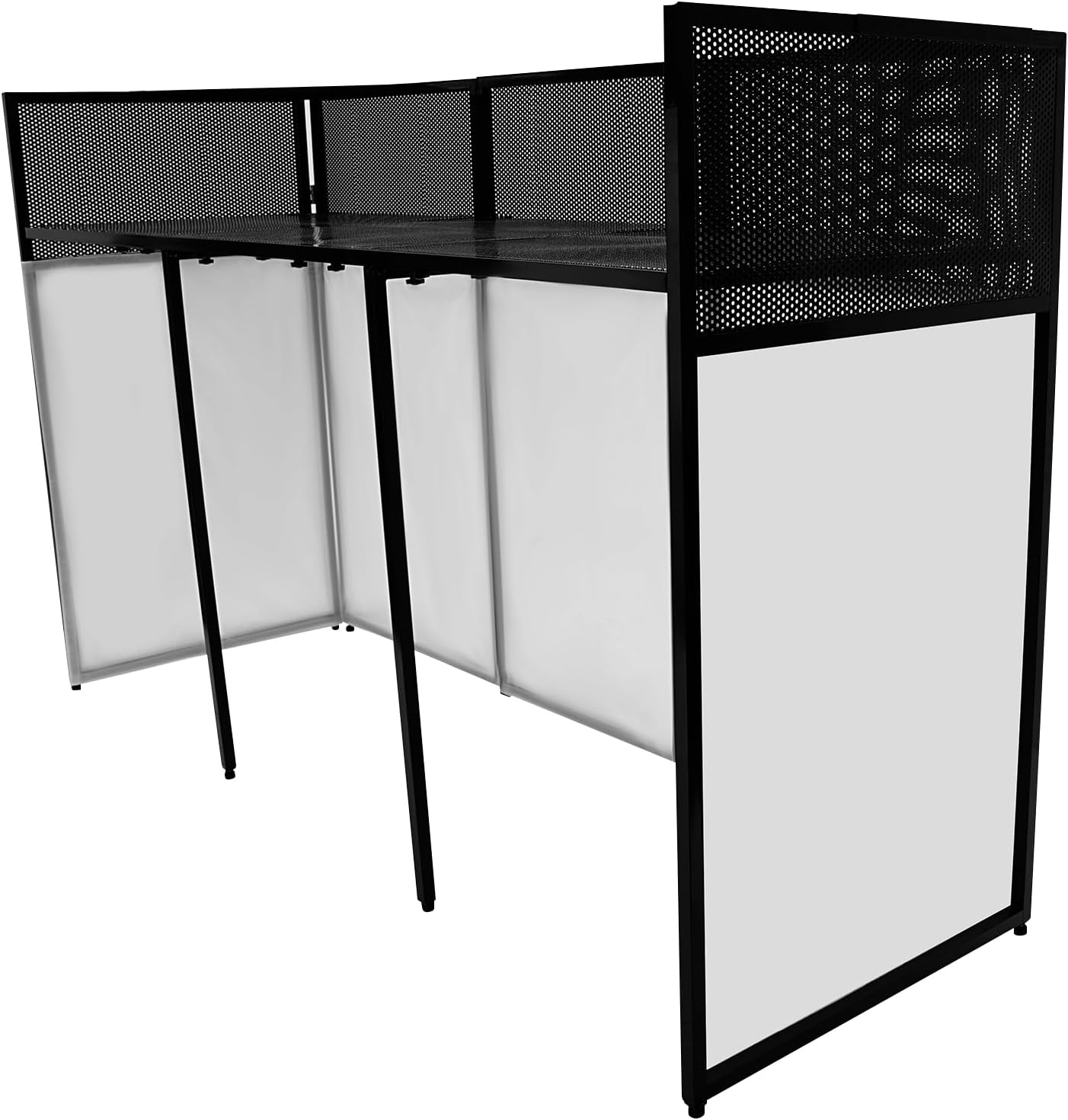 Foldable Dj Booth Stand,23" X 73" Event Facade & Scrim Screen Frame, Heavy Duty 44lbs Capacity,Portable Dj Desk for Parties, Weddings, Clubs