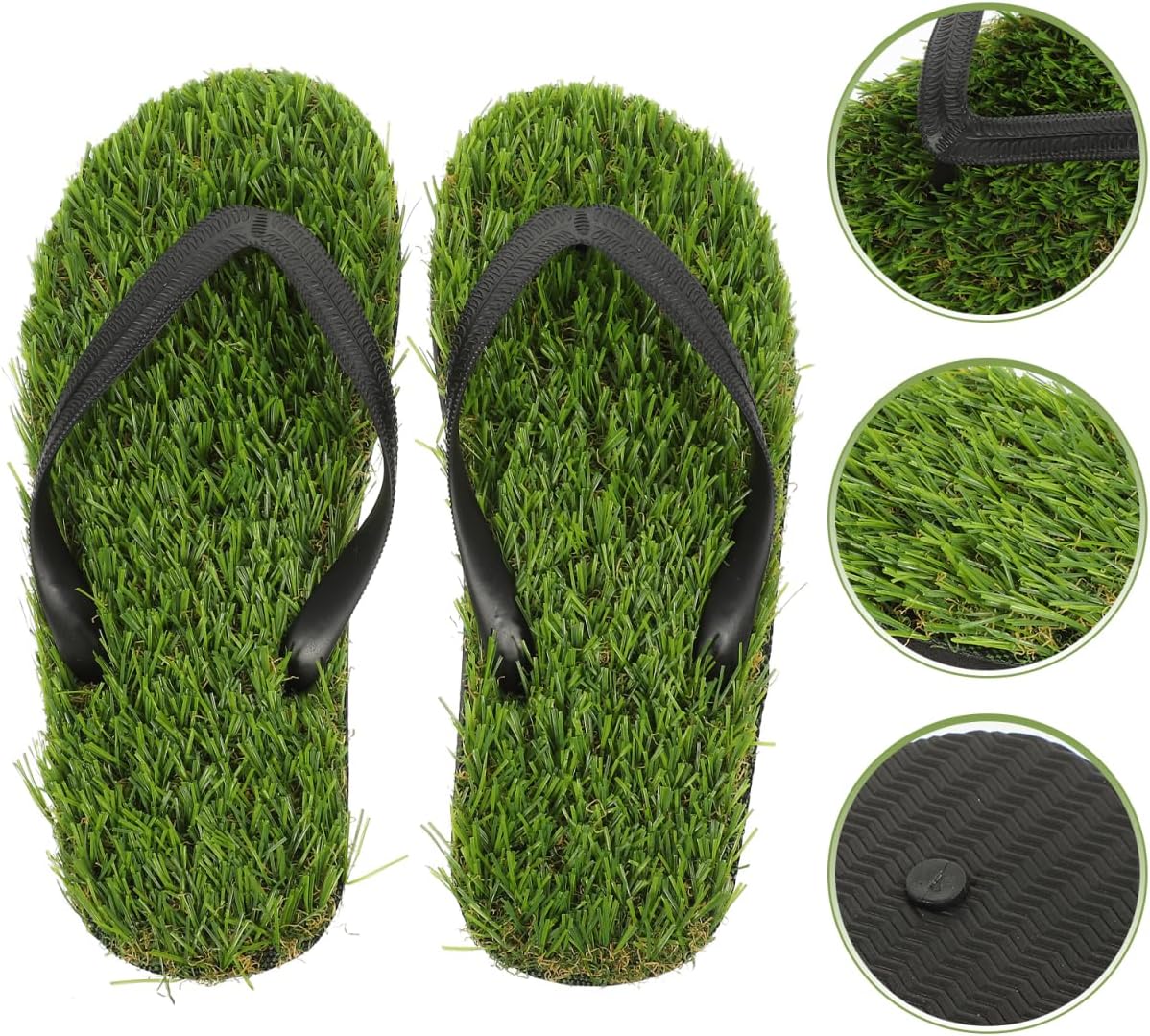 Yardwe Lawn Grass Slippers Size 40/41 Unisex Faux Lawn Upper Eva Sole Casual Beach Pool Outdoor Summer Shoes