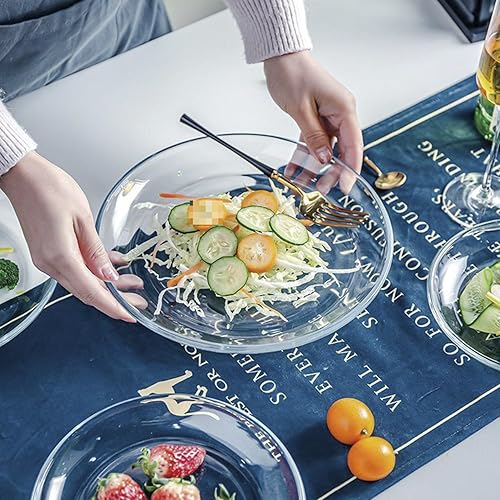 Miniatura 7 de VIPHIEC Platos redondos de vidrio templado de 7 pulgadas, pequeños mini aperitivos, frutas, ensaladas y pasteles, juego de 3