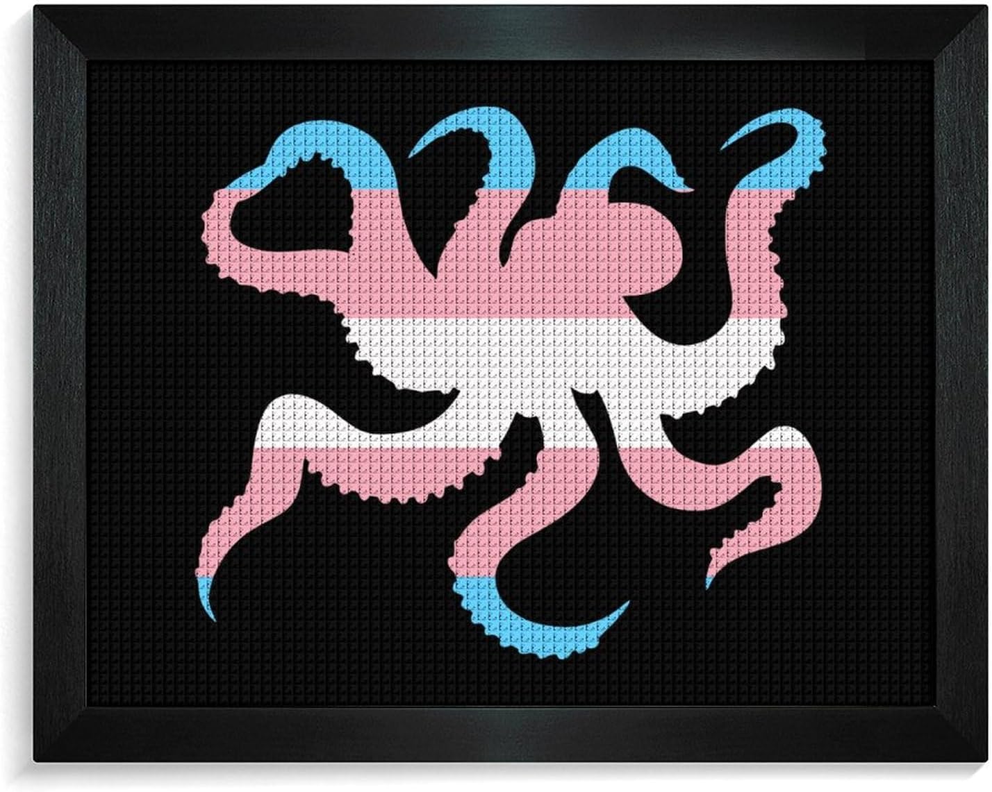 Transgender Octopuses Tentacles Printed Diamond 5D Painting Kits DIY Full Drill Crafts for Home Wall Decor 16x20 Inch Blackwood 50 * 40cm