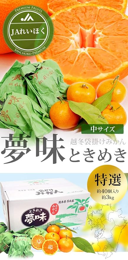 Amazon 高級みかん 越冬袋掛けみかん 夢味 ときめき 特選 約3kg 中サイズ 約40個 Ja苓北 熊本 ヨグモグ みかん 柑橘類 通販 Amazon 高級みかん 越冬袋掛けみかん 夢味 ときめき 特選 約3kg 中サイズ 約40個 Ja苓北 熊本 ヨグモグ みかん 柑橘類 通販