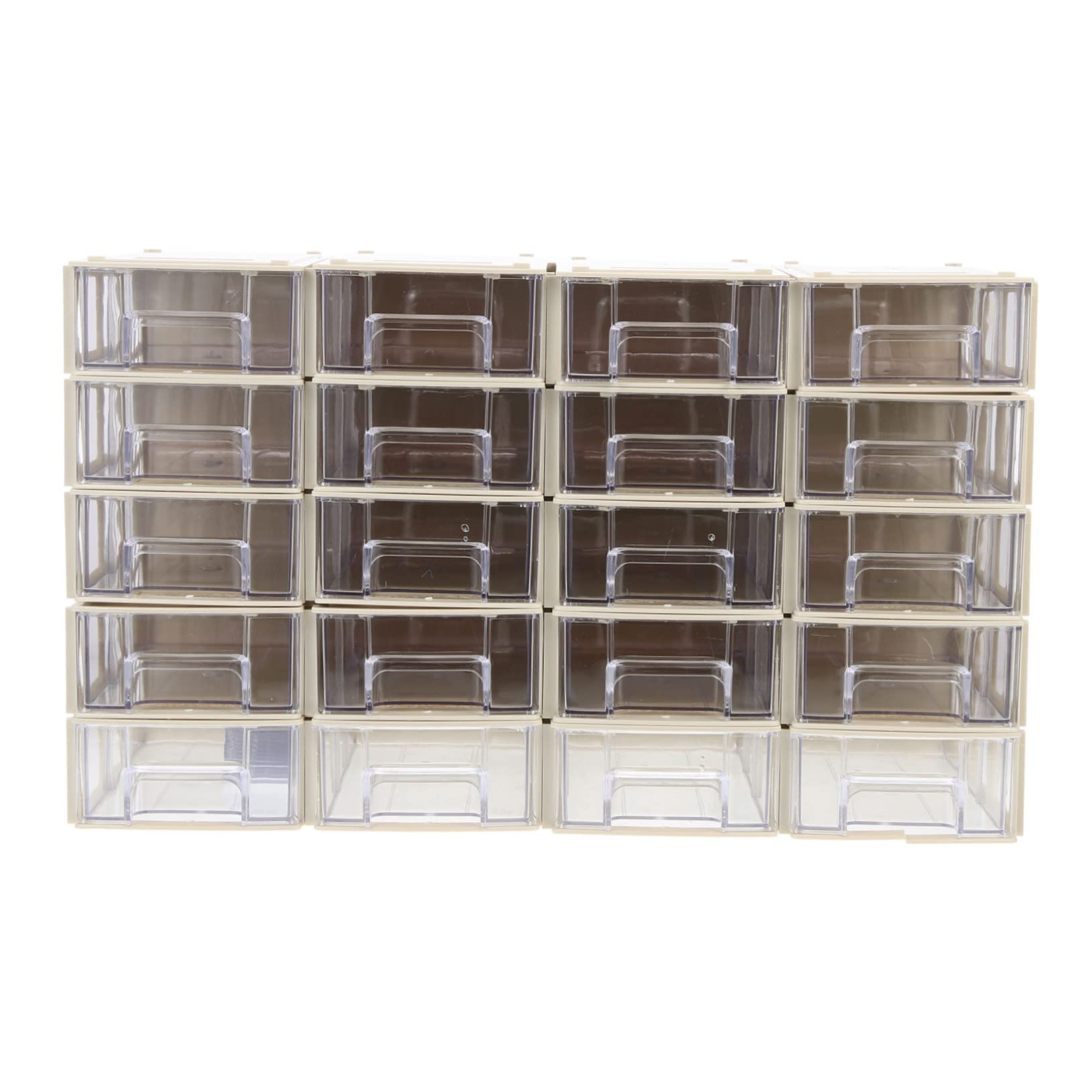 Organisateur d'artisanat modulaire en plastique HANCHES avec 20 tiroirs de rangement clairs