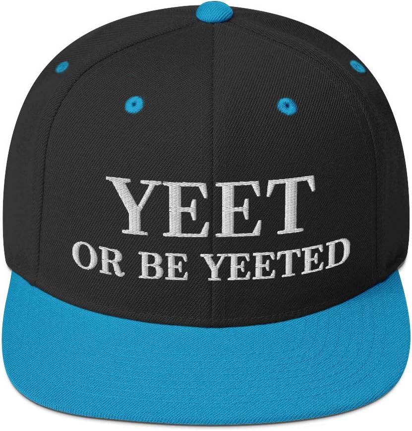 Hogue WS LLC Yeet Or Be Yeeted Hat (Embroidered Wool Blend Snapback Cap) Trending Meme image 3