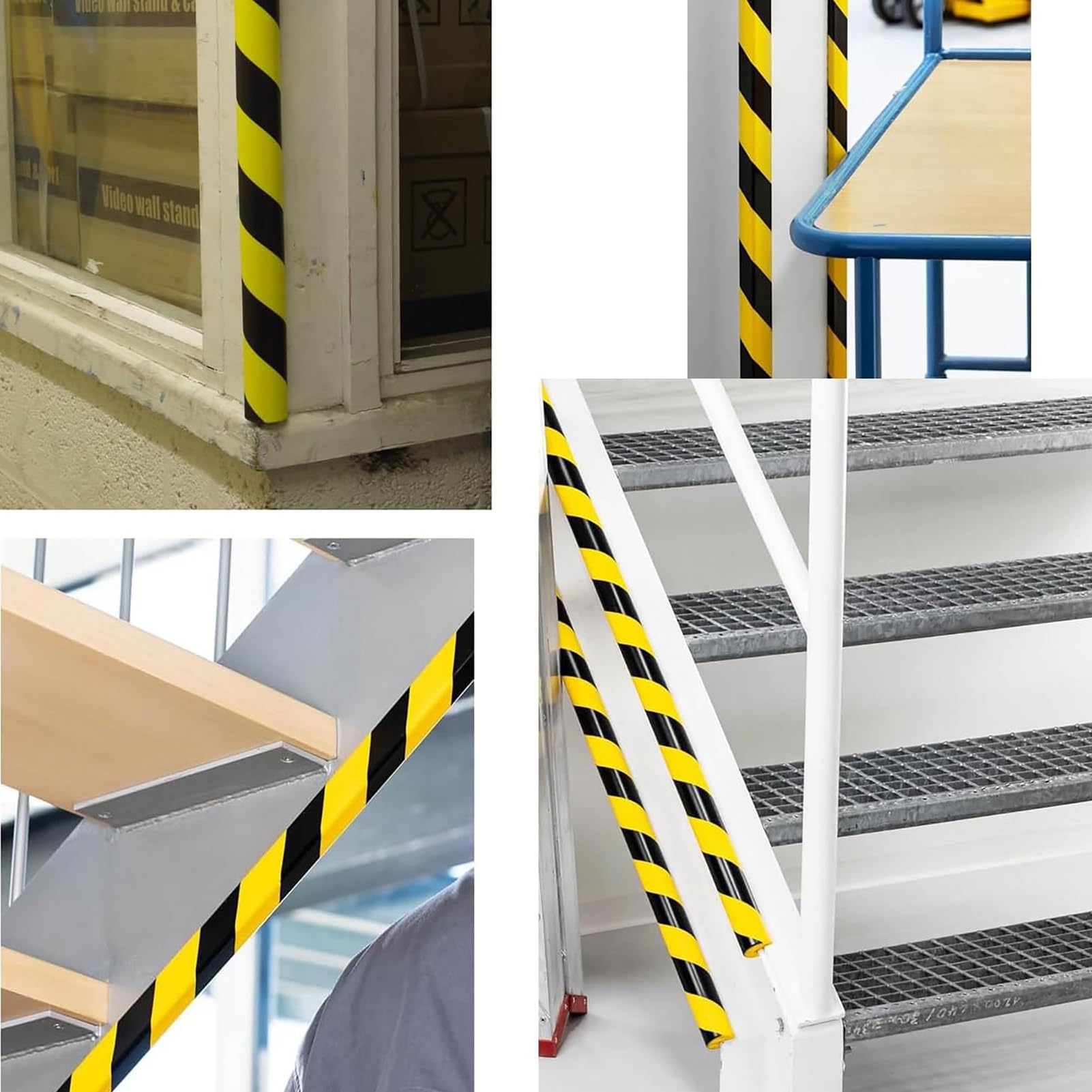 50PCS Protectores Bordes De Espuma De Alta Visibilidad De 39" con Adhesivo | Corner Protection, Protector De Esquinas Industrial, Tira De Seguridad De Espuma De Poliuretano(Small L-Shaped)